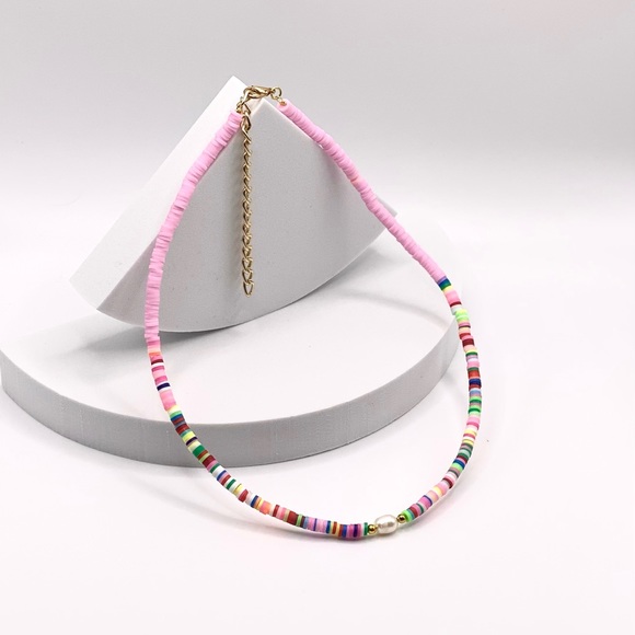 NEW….Heishi Beaded with Genuine Freshwater Pearl Necklace - Picture 10 of 10